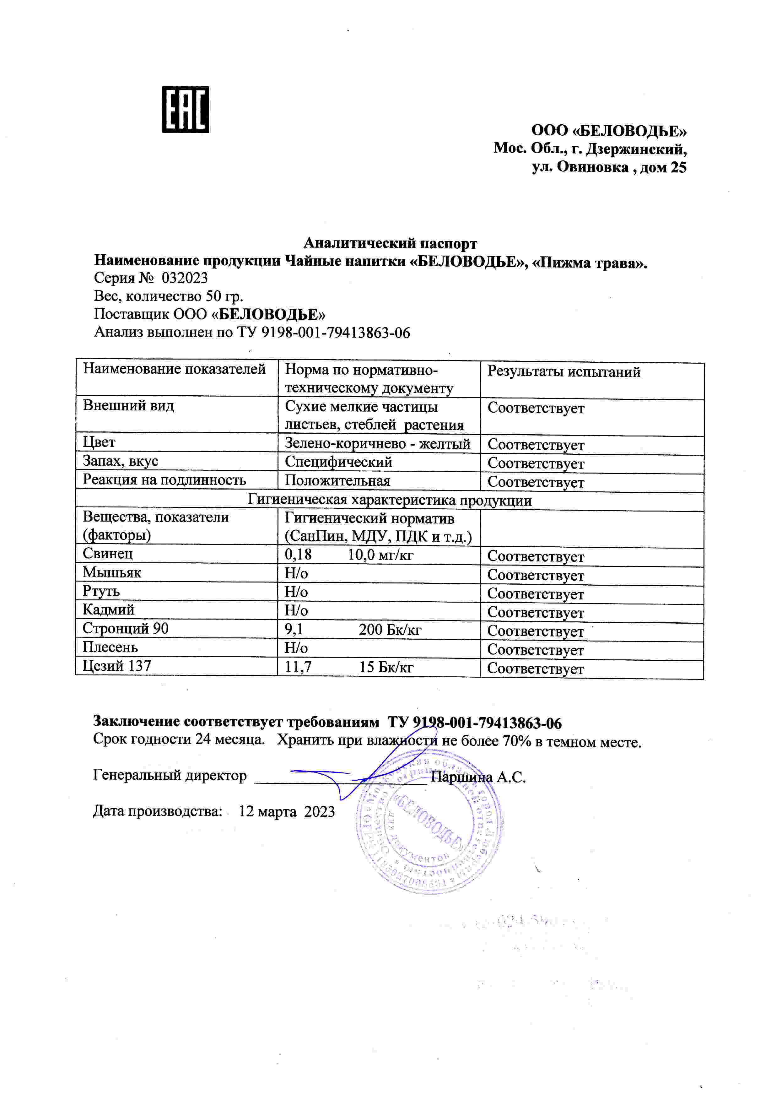 Паспорт №032023